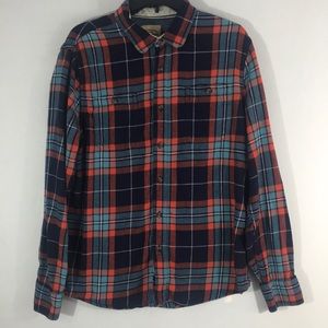 Roebuck & Co. Plaid Flannel Button Front Shirt Vintage Large